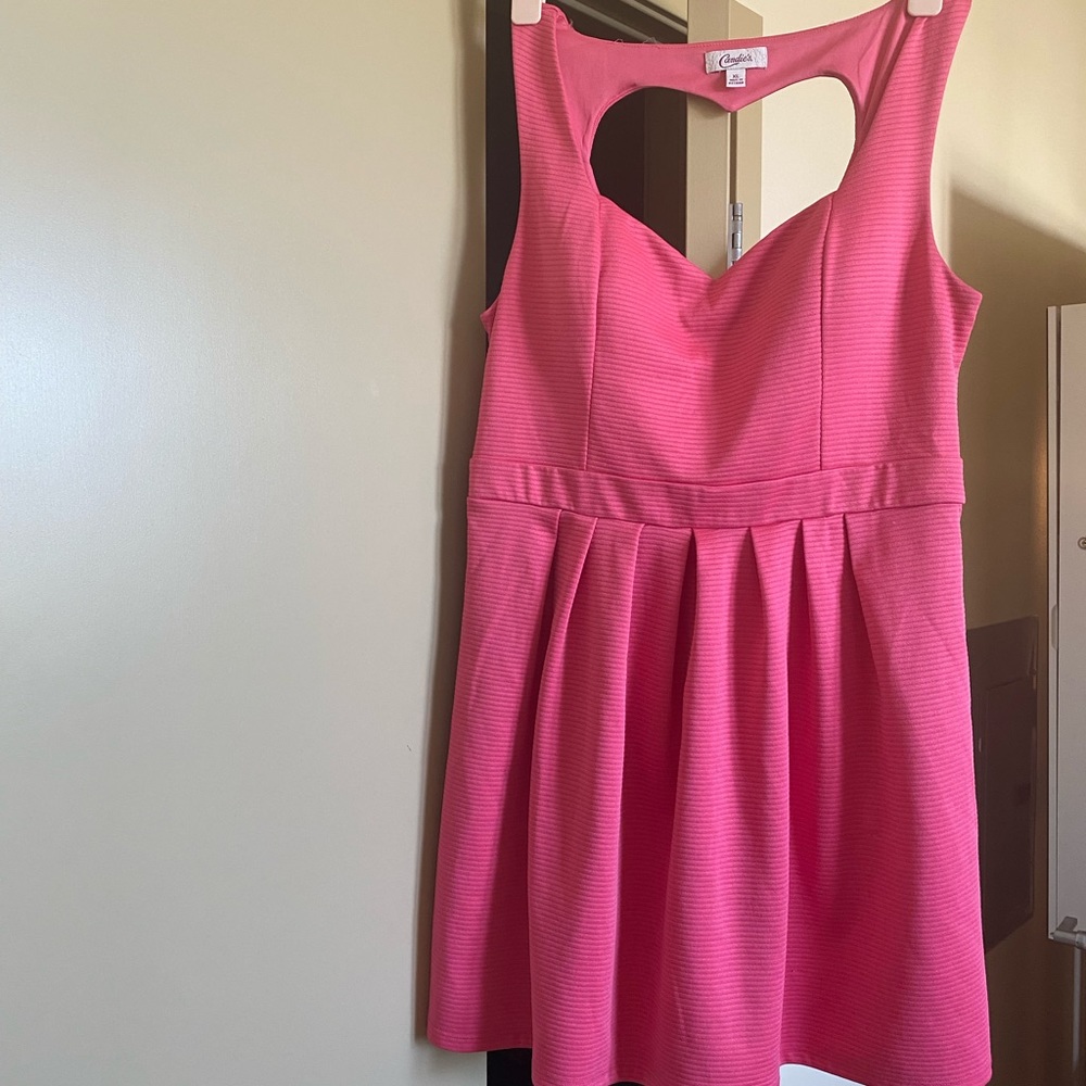 Candie’s pink heart cutout dress